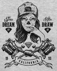 190x238 Real Skull Gangster Bone Crossbones Hat Gold Chain Women's Hoodie