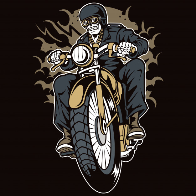 Skull Biker Vector at Vectorified.com | Collection of Skull Biker ...