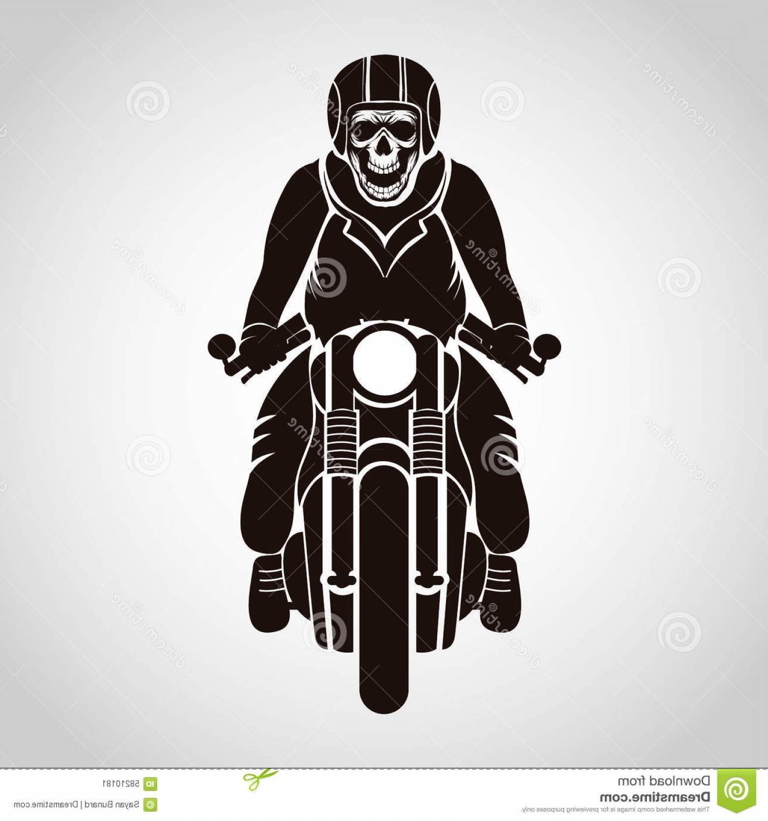 1560x1668 Stock Illustration Biker Skull Vector Banner Symbol Motorcycle