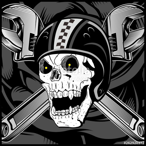 500x500 Vintage Biker Skull Emblem Stock Image And Royalty Free Vector