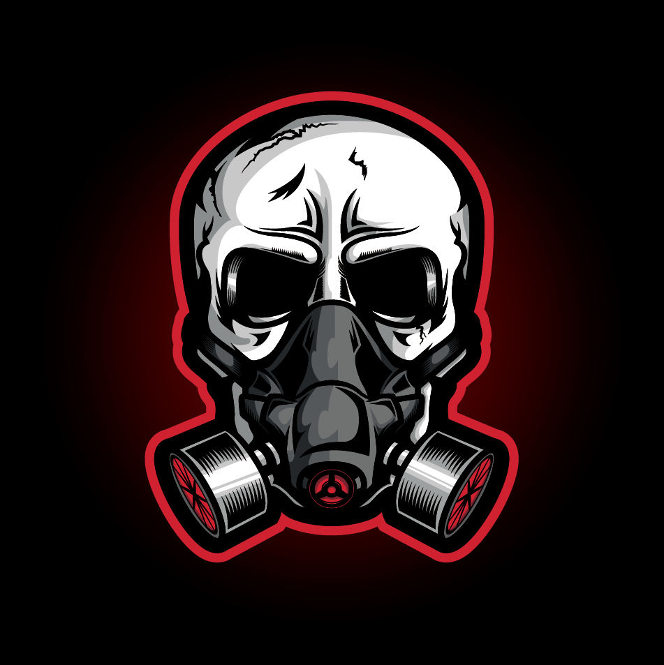 Skull gas mask symbol - sacbatman