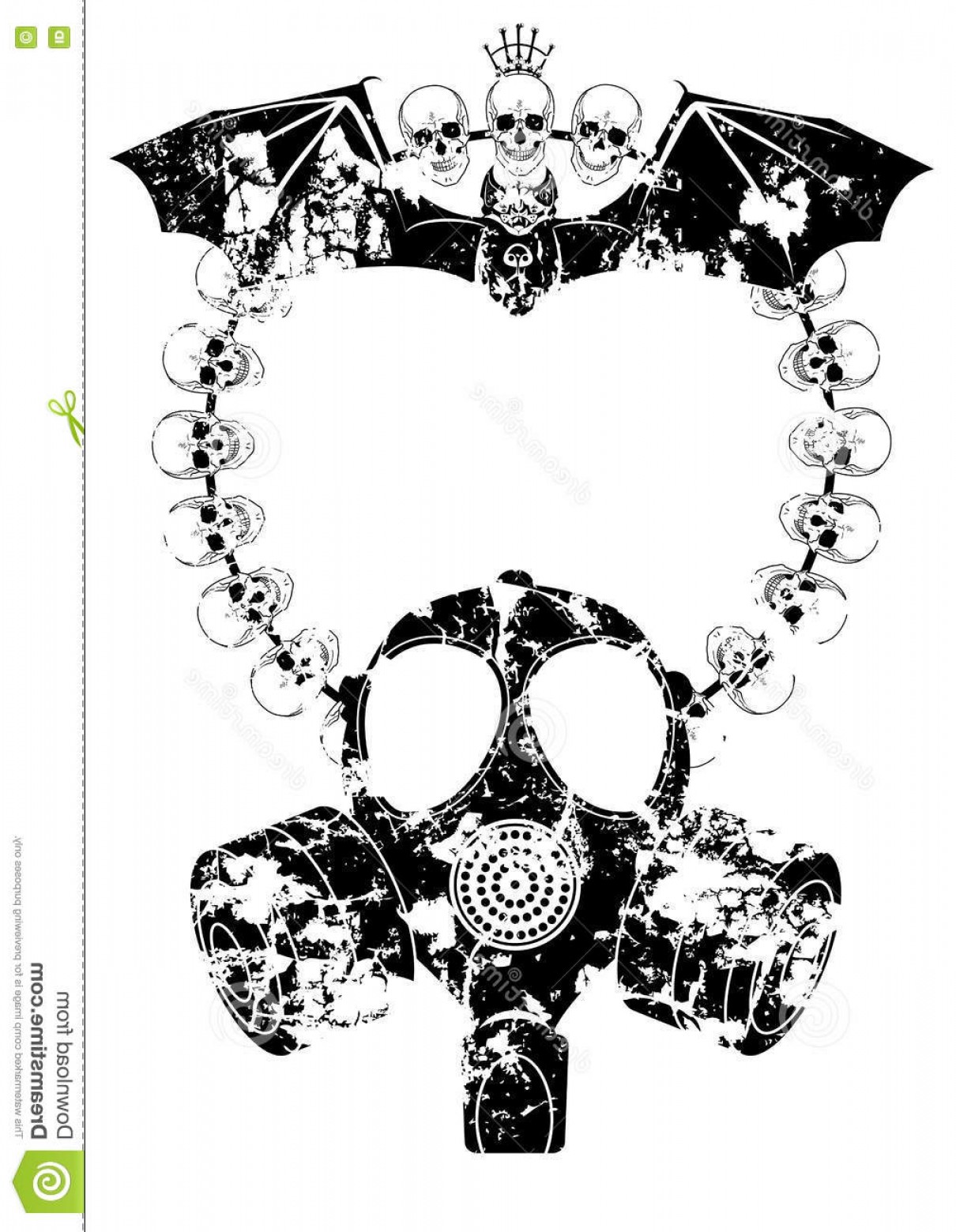 Stock Illustration Horror Frame Gas Mask Vector Skull Bat Image 1210x1560 Stock Illustration Horror Frame Gas Mask Vector Skull Bat Image
