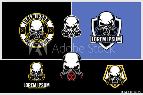 Simple Skull Gas Mask Vector Badge Logo Template Template 500x334 Simple Skull Gas Mask Vector Badge Logo Template Template