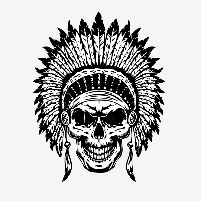 Skull Head With Indian Style, Skull, Vector, Art Png And Vector 640x640 Skull Head With Indian Style, Skull, Vector, Art Png And Vector