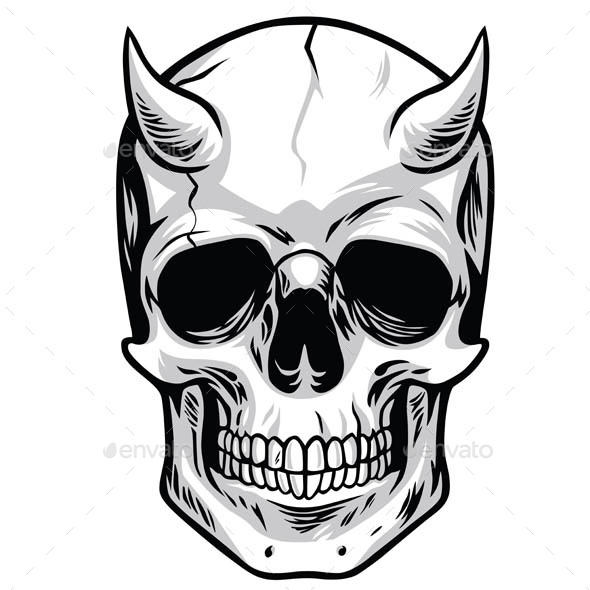 Demon Head Skull Vector 590x590 Demon Head Skull Vector