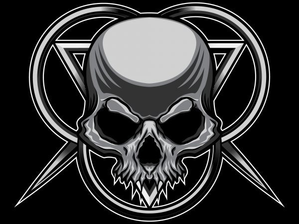 Skull Head T Shirt Design Template Vector Illustration 600x450 Skull Head T Shirt Design Template Vector Illustration