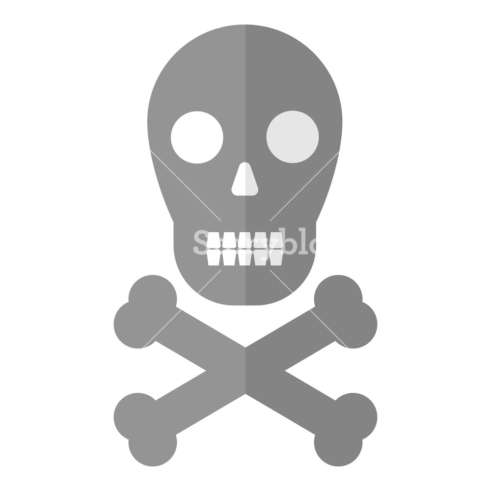 1000x1000 Skull Icon Flat Illustration Of Skull Vector Icon For Web Royalty