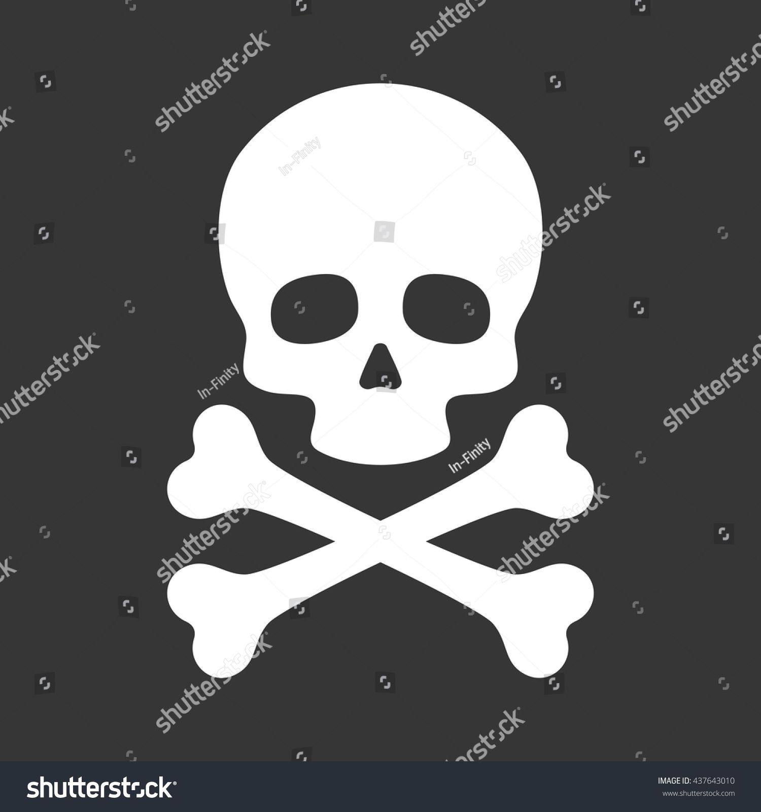 1500x1600 Skull With Crossbones Icon On Black Background Vector