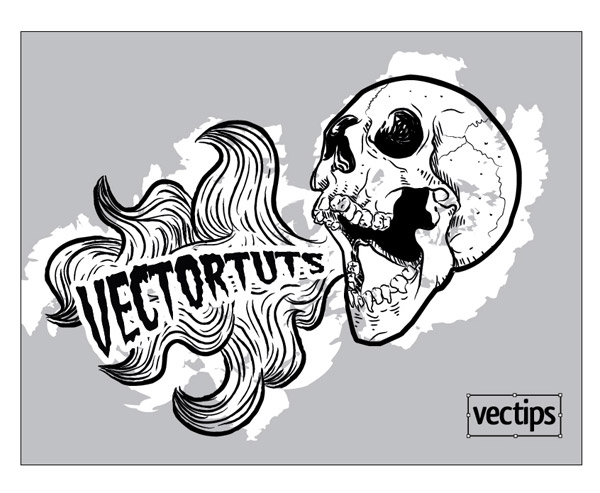 Illustrate A Grunge Style Talking Skull In Vector 600x493 Illustrate A Grunge Style Talking Skull In Vector