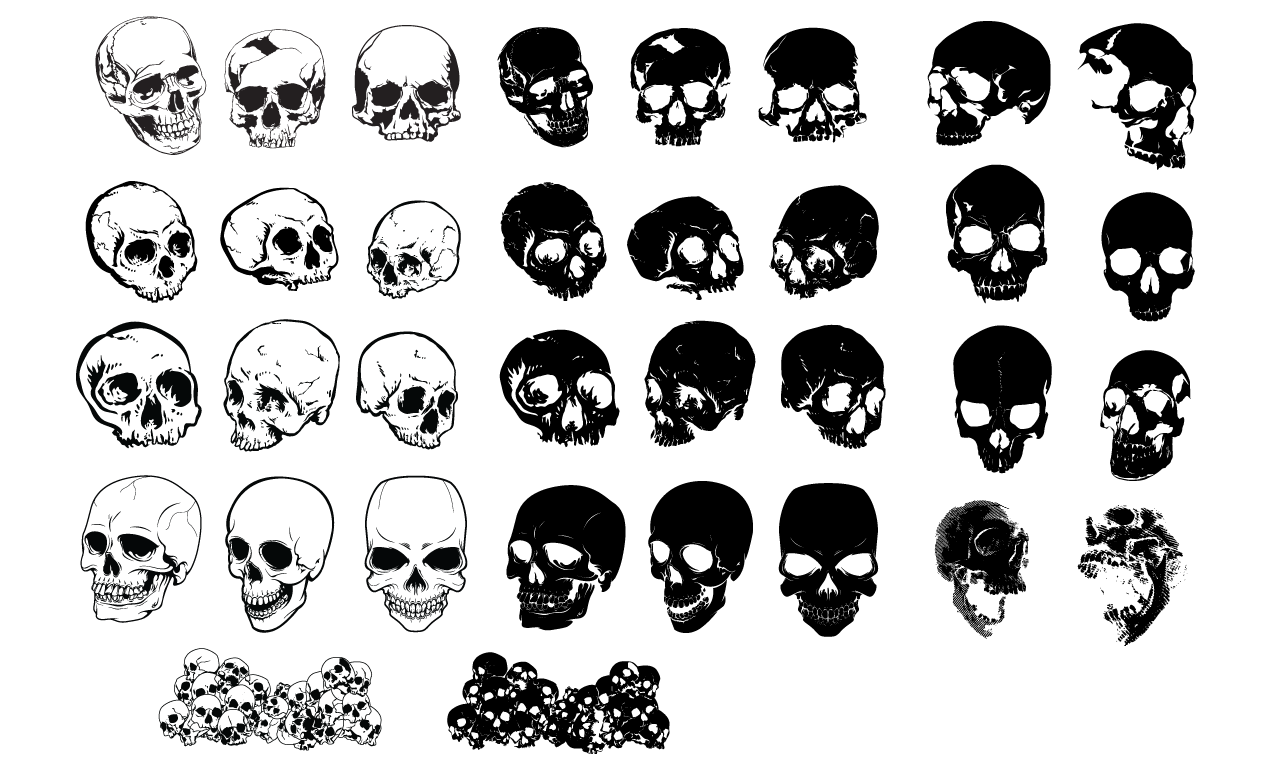 Skulls Vector Pack For Adobe Illustrator 1270x778 Skulls Vector Pack For Adobe Illustrator