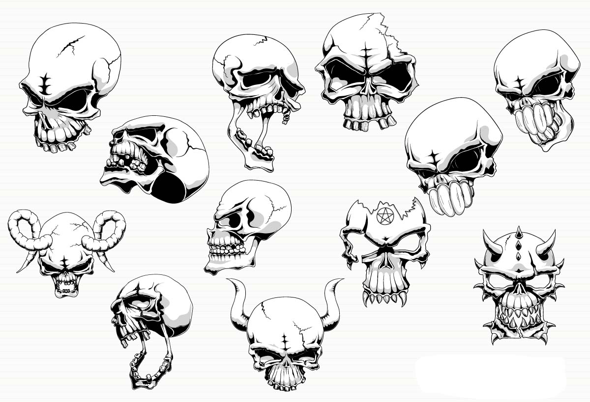 Angry Skull With Horns Vector Free Download 1200x819 Angry Skull With Horns Vector Free Download
