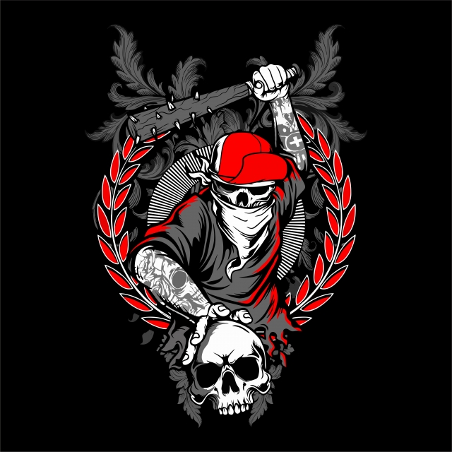 Bandit Skull In Hipster Cap And Skeleton Hands Holding Crossed 640x640 Bandit Skull In Hipster Cap And Skeleton Hands Holding Crossed