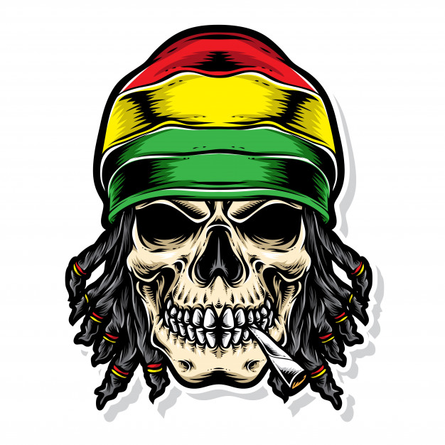626x626 Skull Rasta Vector Logo Vector Premium Download