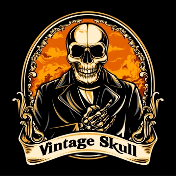 360x360 Vintage Skull Png, Vector, And Clipart With Transparent