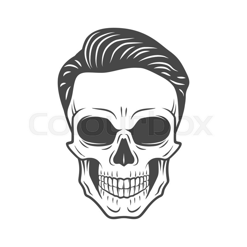 800x800 Young Stylish Skull With Hipster Hair Stock Vector Colourbox