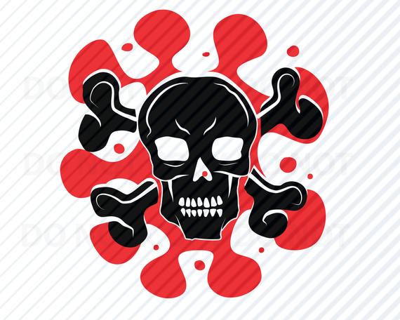 570x456 Bloody Skull Logo Vector Images Silhouette Clip Art Etsy