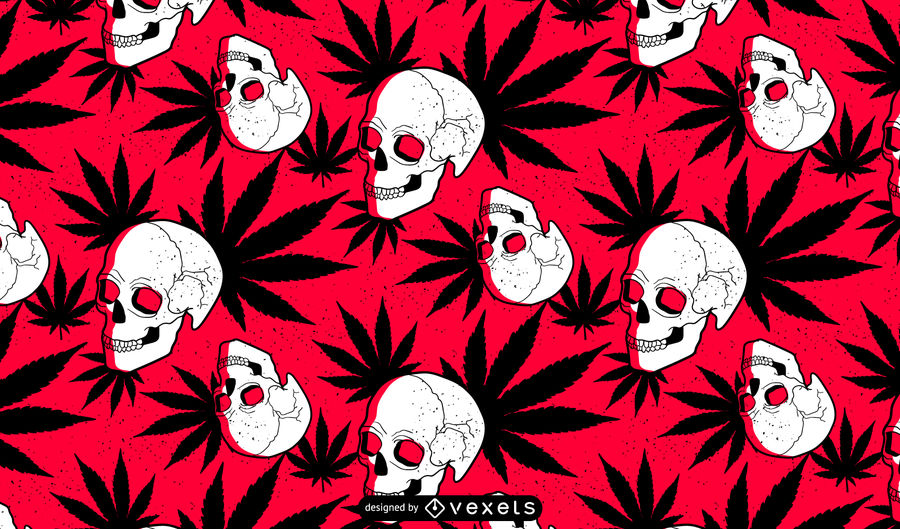 900x529 Marijuana Skull Pattern Design
