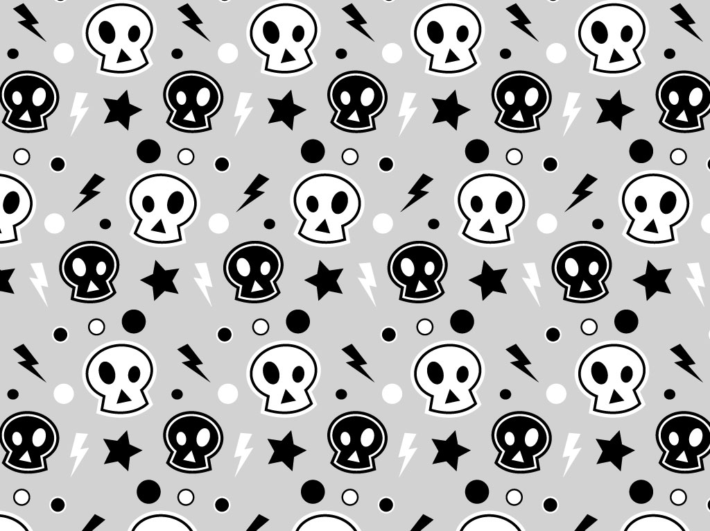1024x765 Punk Skull Pattern Vector Art Graphics