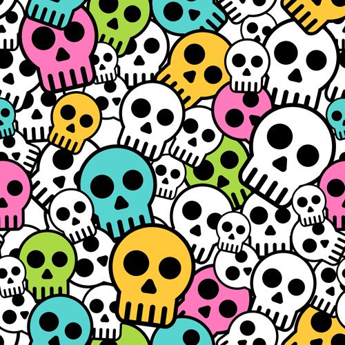 500x500 Simple Skull Vector Seamless Pattern Free Vector In Encapsulated