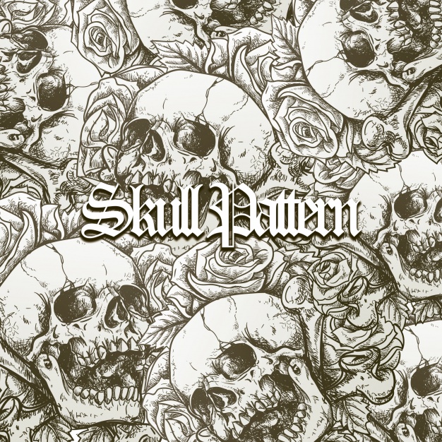 626x626 Skull Pattern Background Vector Premium Download