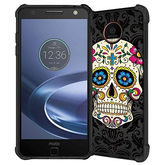 569x569 Moto Z Force Case, Abloombox Vector Sugar Skull