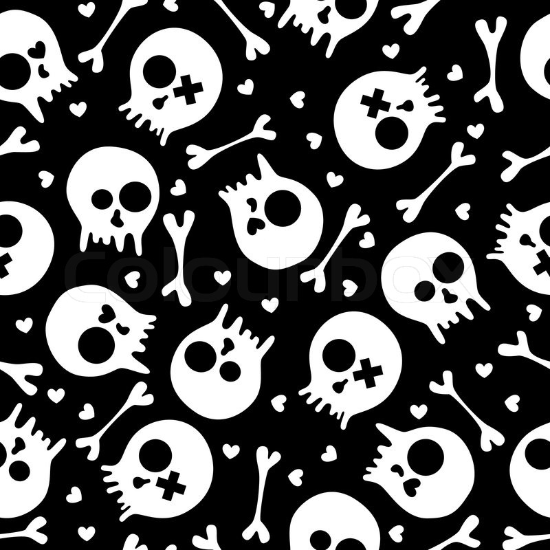 800x800 Skulls Seamless Pattern Stock Vector Colourbox