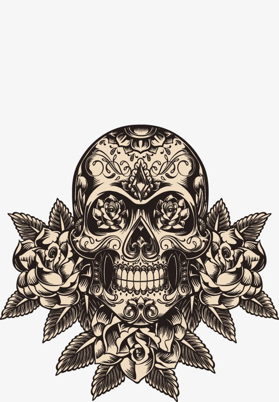 571x822 Vector Horror Skeleton Skull Pattern Free Graphics Uihere