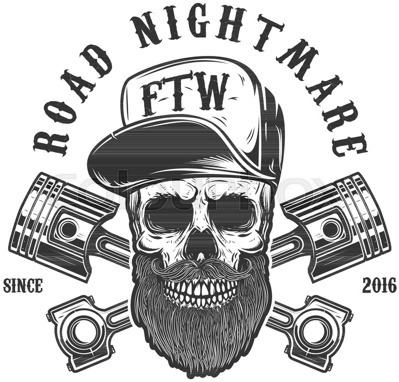 800x765 Road Nightmare Hipster Skull In Stock Vector Colourbox