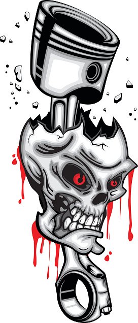 272x636 Skull Head Piston Wrecked Red Eye Vector Stock Vectors