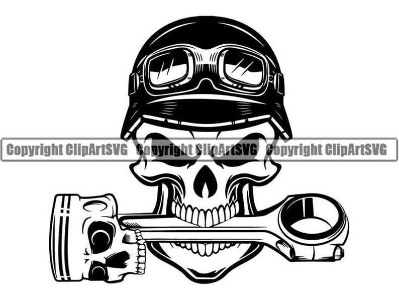 794x597 Mechanic Logo Skull Piston Helmet Engine Auto Car Part Etsy