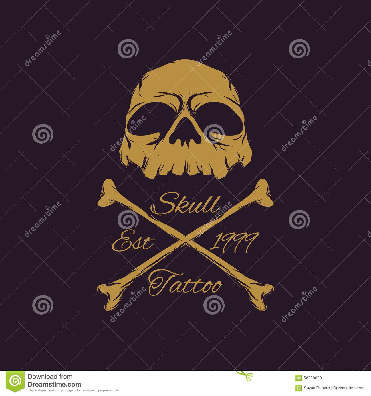 1300x1390 Skull Rider Logo Stock Vector