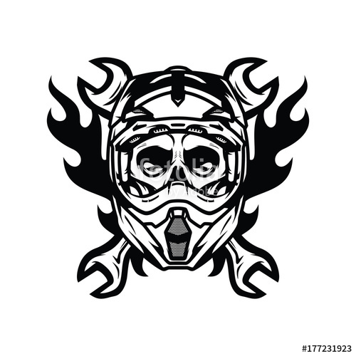 500x500 Skull Ghost Rider Road Vector Illustration Stock Image