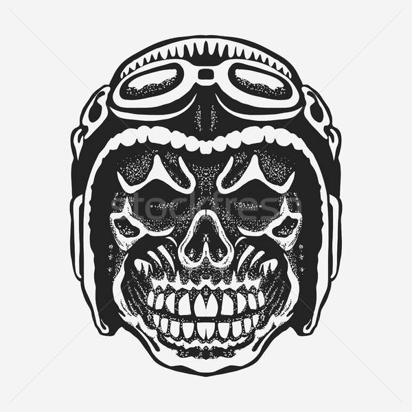 600x600 Skull Rider In Helmet With Goggles Vector Vector Illustration