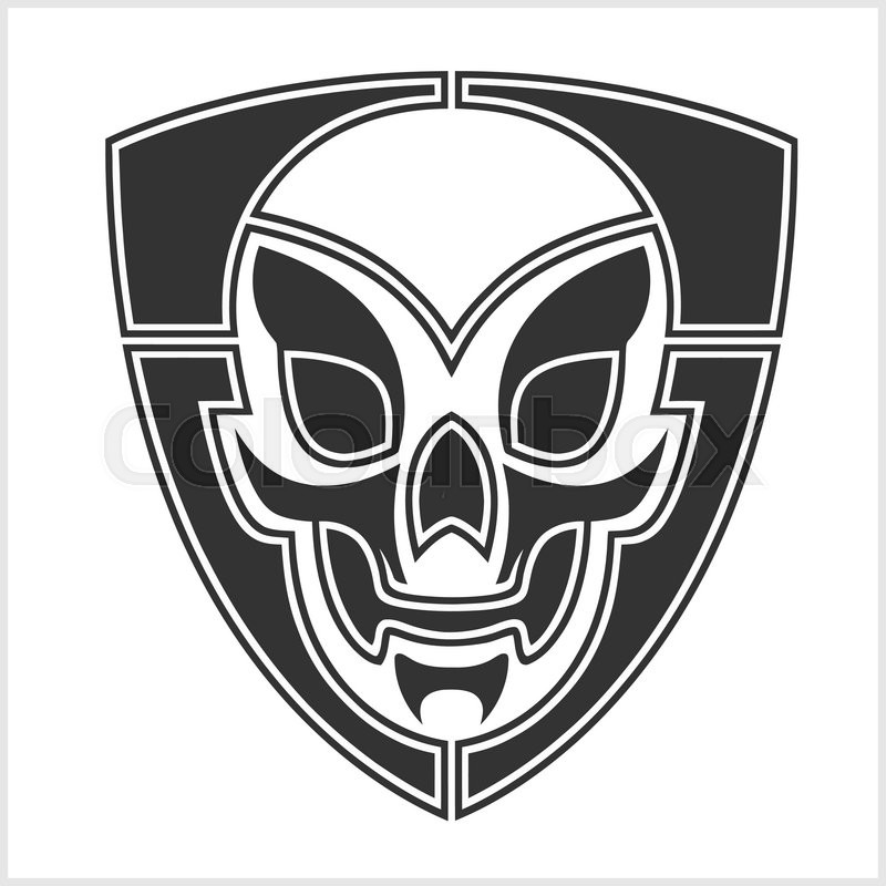 800x800 Skull Riders Shield Isolated On White Stock Vector Colourbox