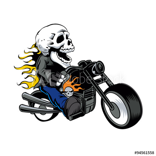500x500 Skull Rider Ride A Motor Cycle