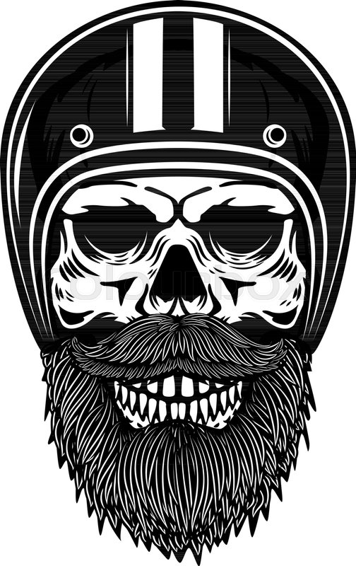 504x800 Illustration Of Bearded Skull In Racer Stock Vector Colourbox