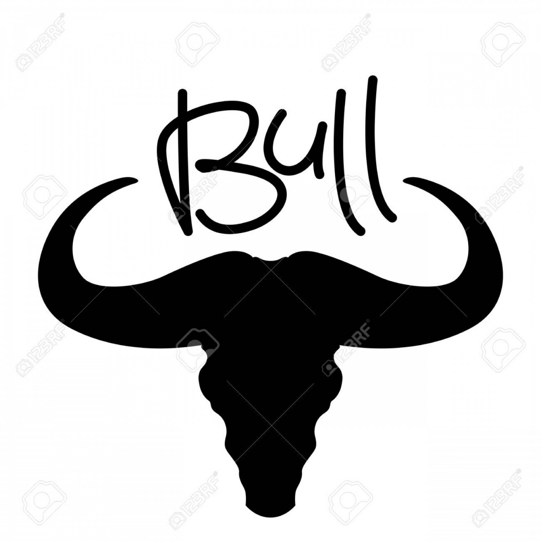 1872x1872 Photostock Vector Bull Head Skull Vector Illustration Style Flat