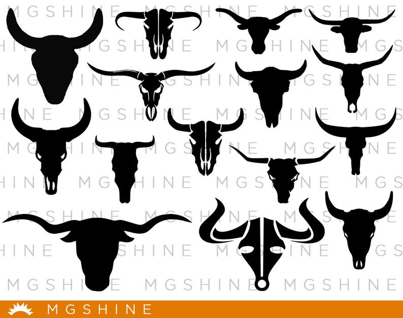 794x627 Bull Skull Silhouette Cutting For Cricut And Etsy