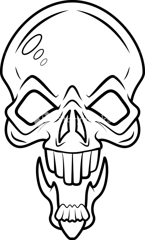 606x1000 Skull Tattoo Vector Royalty Free Stock Image