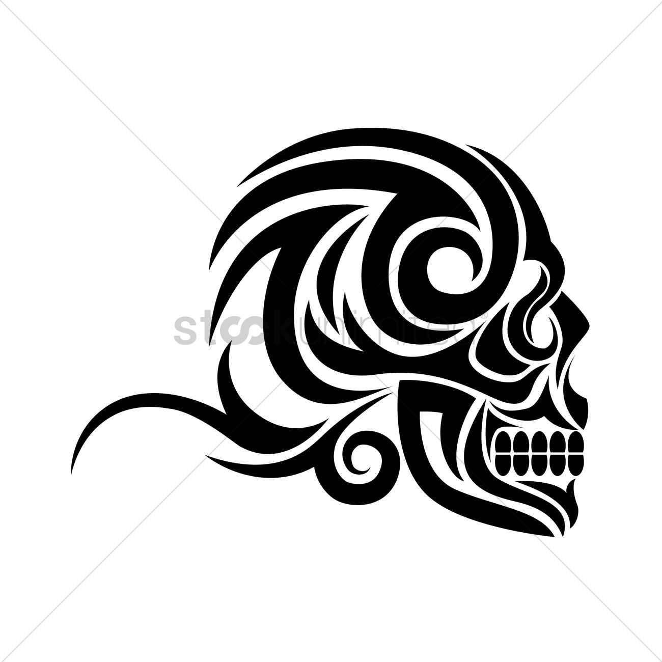 1300x1300 Skull Tattoo Vector Image