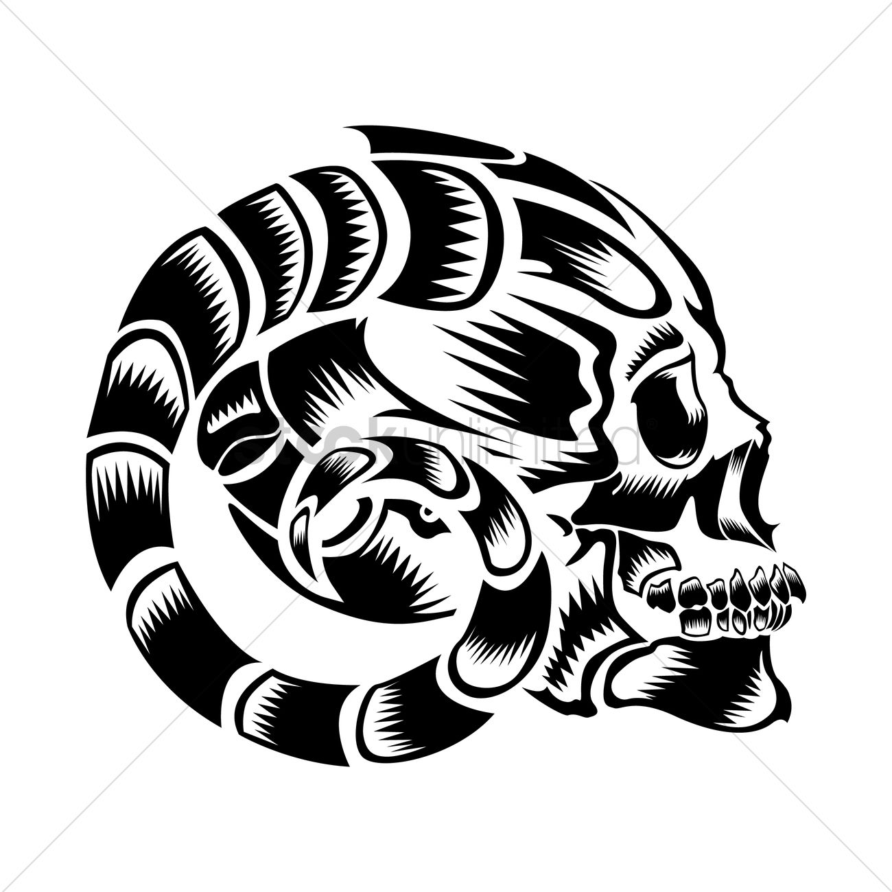 1300x1300 Skull Tattoo Vector Image