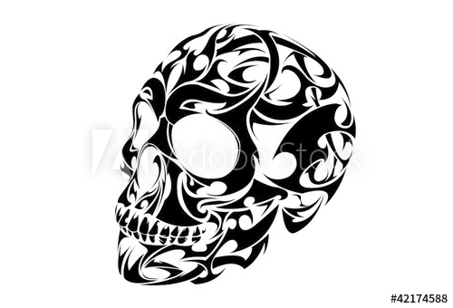 500x340 Tribal Skull Tattoo Vector Design