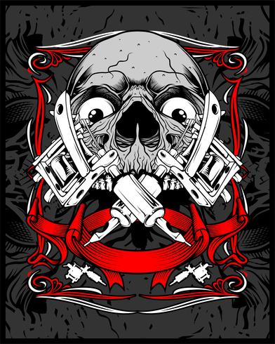 392x490 Skull Tattoo Vector Hand Drawing