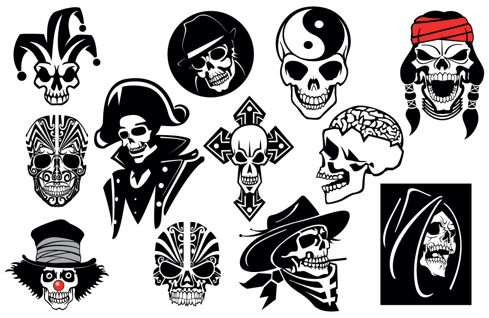 1000x650 Skull Vector Collection Creative Alys