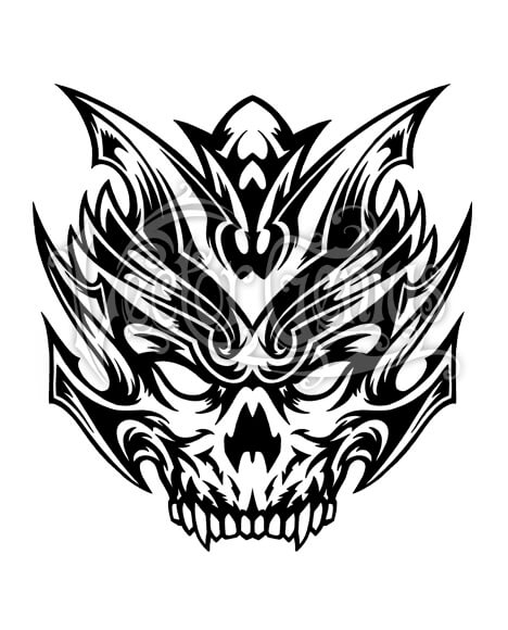 468x580 Bio Mech Scary Skull Clip Art