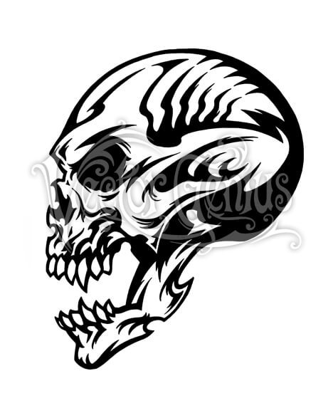 468x580 Bio Mech Skull Tattoo Stock Art