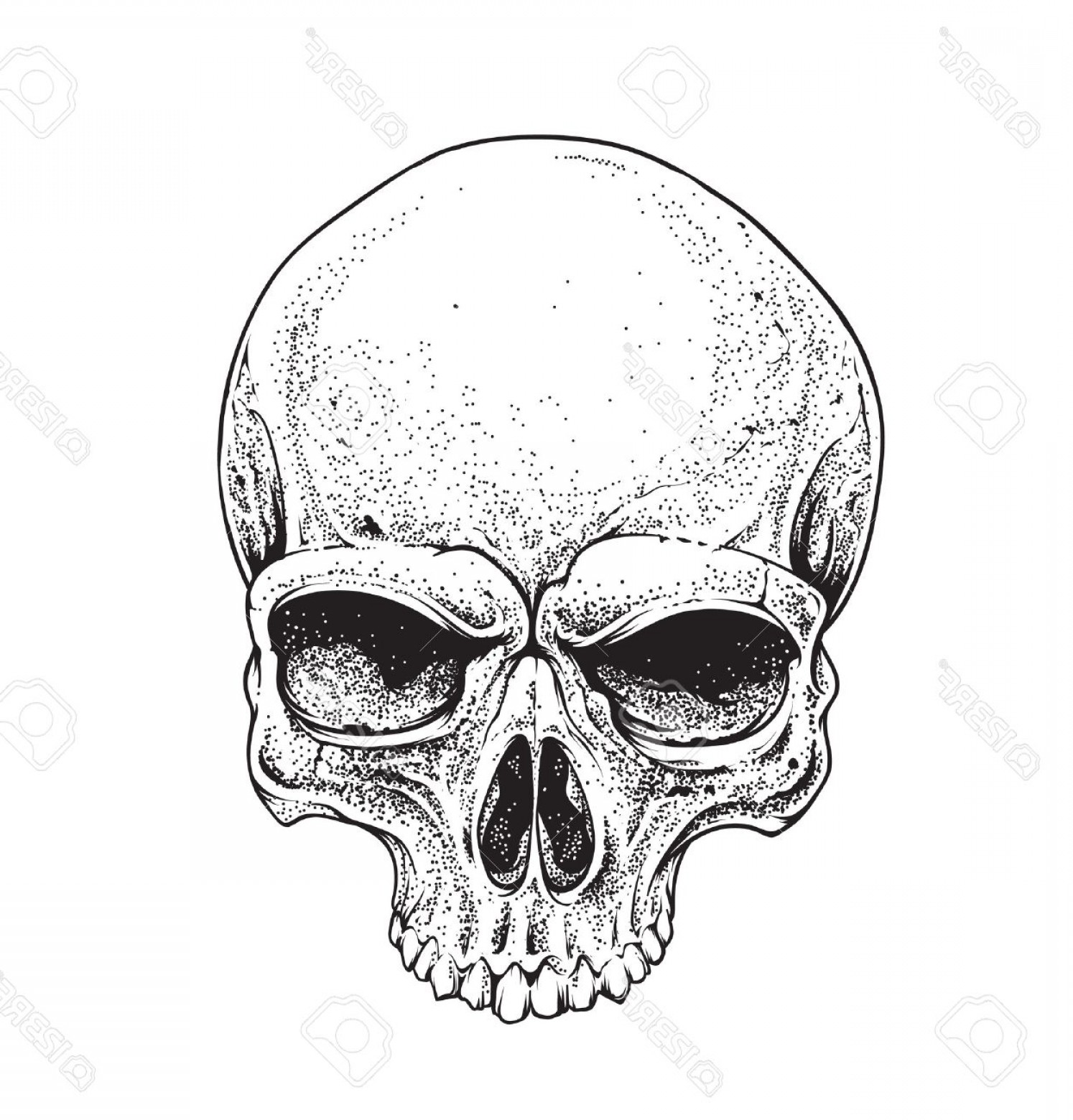 1494x1560 Photostock Vector Dotwork Styled Skull Vector Art Hoodamathrun