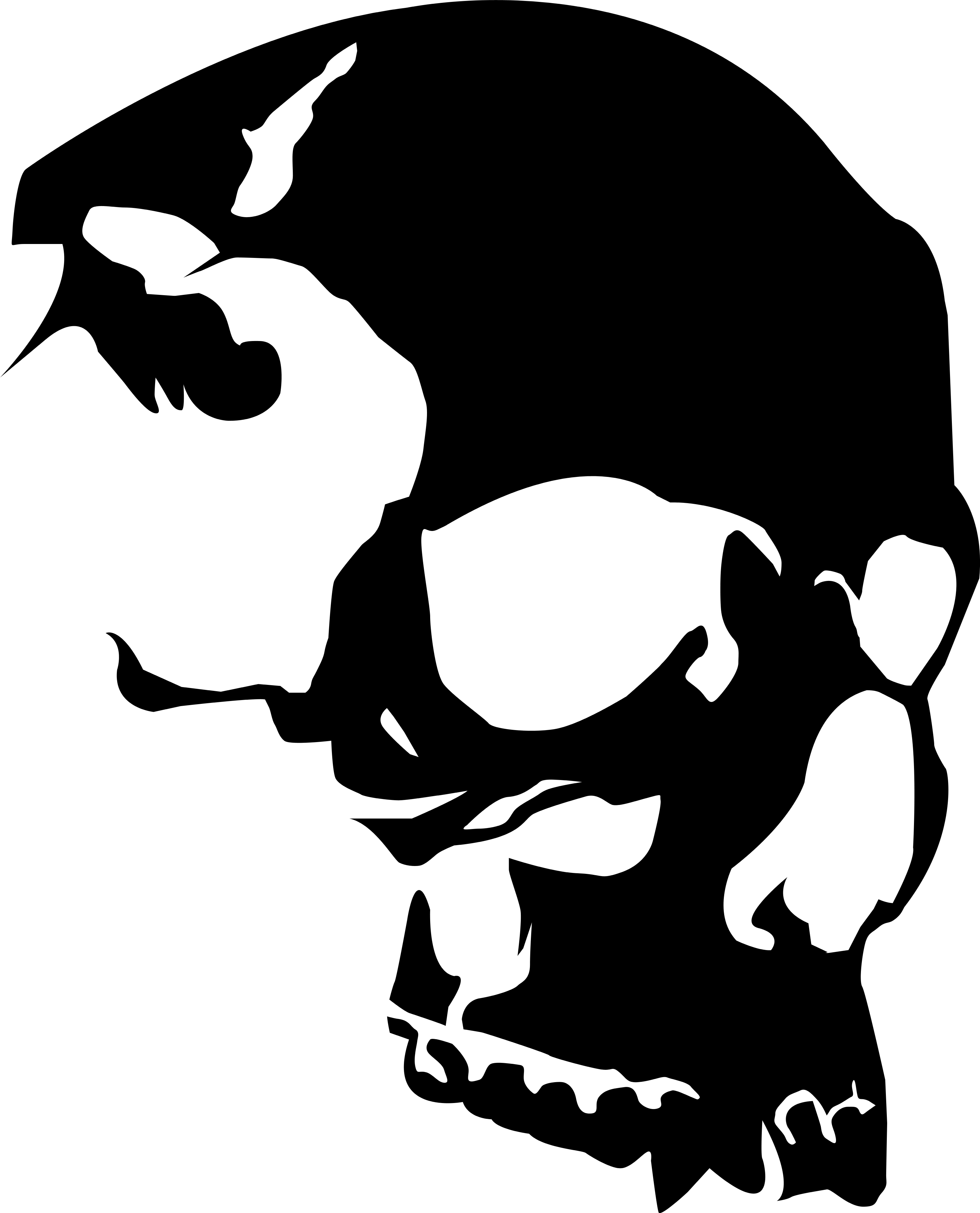 3103x3838 Skull Vector Clipart Kid