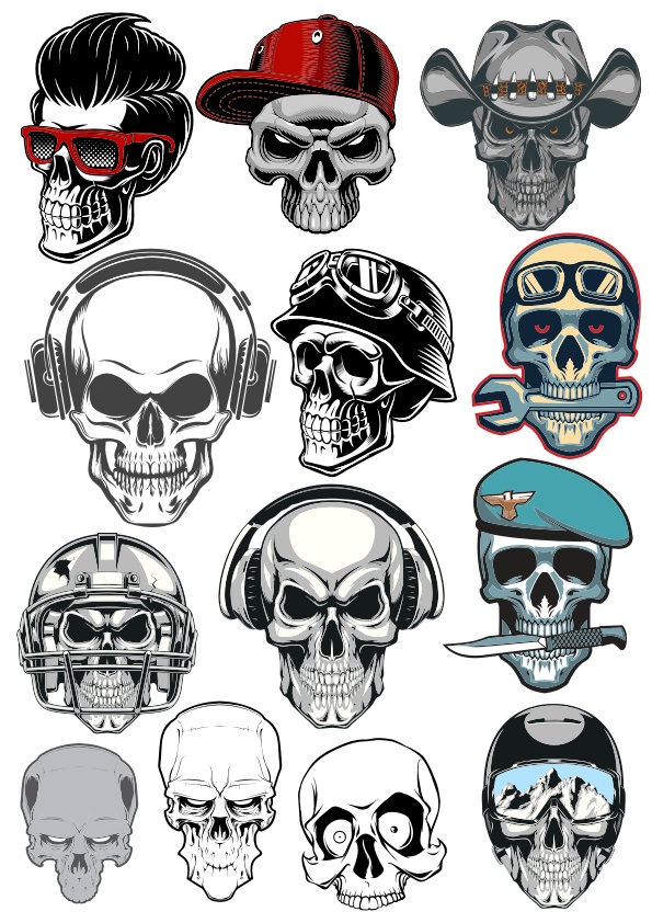 595x842 Skull Vector Dj Free Vector Download In Cdr
