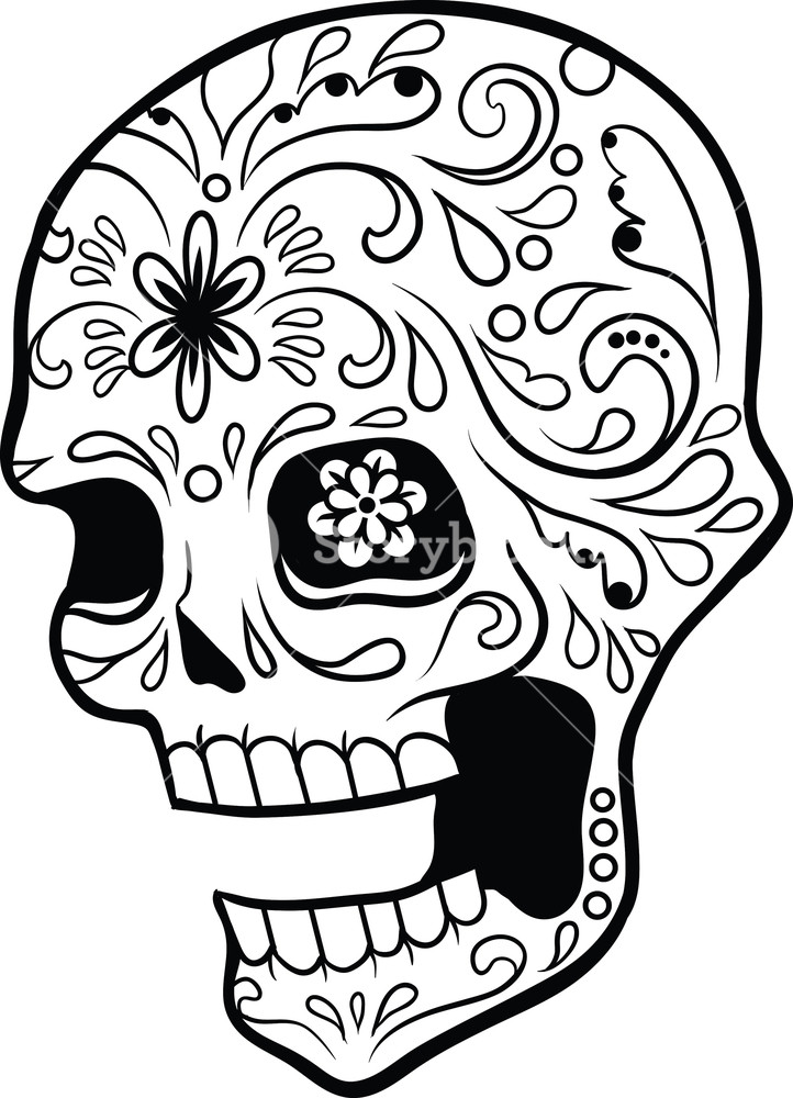 722x1000 Sugar Skull Vector Element Royalty Free Stock Image